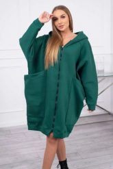 Bluza ocieplana oversize ciemno zielona. Zielone bluzy KESI, l, bez wzorów, z bawełny, bez ramiączek, bez kaptura. Za 334.56 zł.