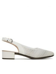 Rieker Czółenka CEO-47066-80 Biały. Białe czółenka Rieker, bez wzorów, ze skóry, bez obcasa, bez zapięcia. Za 319.99 zł.