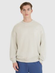 4F Bluza dresowa nierozpinana bez kaptura uniseks - beżowa S. Brązowe bluzy bez kaptura 4f, s, bez wzorów, z bawełny, bez kaptura. W wyprzedaży za 69.99 zł.