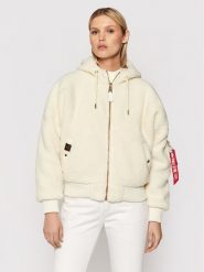 Alpha Industries Kurtka przejściowa Ma-1 Os Hooded Teddy 118002 Biały Regular Fit. Białe kurtki Alpha Industries, l, bez wzorów, z syntetyku, bez kaptura. Za 429.99 zł.