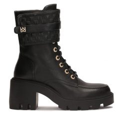 Botki Kazar. Czarne botki Kazar, bez wzorów, bez obcasa, na słupku, bez zapięcia. Za 479.00 zł.