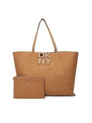 DKNY Torebka R52AMJ38 Brązowy. Brązowe torebki klasyczne DKNY, bez wzorów, ze skóry, bez dodatków. Za 489.99 zł.