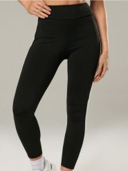 Legginsy sportowe z lampasami Gym Hard - czarny. Czarne legginsy Sinsay, l, bez wzorów. Za 29.99 zł.
