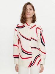 Tommy Hilfiger Koszula WW0WW41838 Beżowy Relaxed Fit. Brązowe koszule Tommy Hilfiger, bez wzorów, ze lnu, bez kołnierzyka, bez ramiączek. Za 499.99 zł.