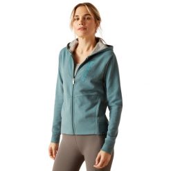 Bluza damska z kapturem Ariat Team Logo. Niebieskie bluzy z kapturem Ariat, bez wzorów, z bawełny, z kapturem. Za 384.50 zł.