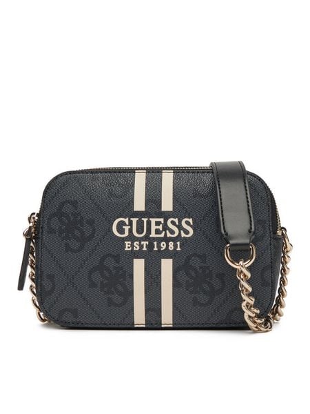 Guess Torebka HWOS96 72140 Czarny. Czarne kopertówki Guess, z aplikacjami, ze skóry, wizytowe, bez dodatków. Za 289.99 zł.