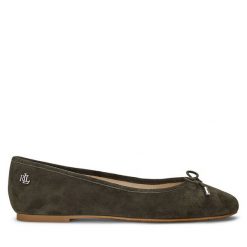 Baleriny LAUREN RALPH LAUREN. Zielone baleriny Lauren Ralph Lauren, bez wzorów, bez obcasa, bez zapięcia. Za 329.99 zł.