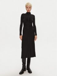 PINKO Sukienka codzienna Dimitrova 104502 A29B Czarny Slim Fit. Czarne sukienki Pinko, na co dzień, xl, bez wzorów, z syntetyku, bez kołnierzyka, bez ramiączek, proste. Za 539.99 zł.