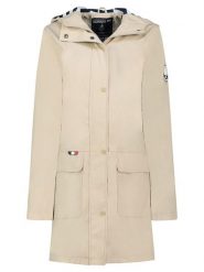 Geographical Norway Parka "Curieuse" w kolorze beżowym rozmiar: S. Brązowe płaszcze Geographical Norway, s, z aplikacjami, bez kaptura. Za 223.99 zł.