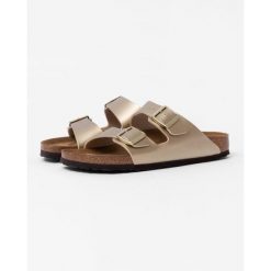 Klapki damskie Birkenstock Arizona BS. Szare klapki Birkenstock, bez wzorów, z materiału, street, bez obcasa, bez zapięcia. Za 484.00 zł.
