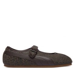 Baleriny Puma. Brązowe baleriny Puma, bez wzorów, bez obcasa, bez zapięcia. Za 279.99 zł.
