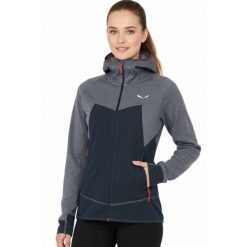 Bluza trekkingowa damska Salewa Puez Hybrid. Niebieskie bluzy bez kaptura Salewa, bez wzorów, z poliesteru, bez kaptura. Za 293.70 zł.