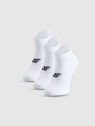 4F Skarpetki treningowe przed kostkę (3-pack) damskie - białe 39-42. Białe skarpetki sportowe 4f, bez wzorów, na fitness i siłownię. Za 49.99 zł.