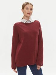 Tommy Hilfiger Sweter WW0WW39890 Czerwony Relaxed Fit. Czerwone swetry Tommy Hilfiger, s, bez wzorów, z wełny, bez ramiączek. Za 649.99 zł.