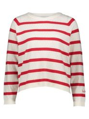 Pepe Jeans Sweter w kolorze biało-czerwonym rozmiar: M. Białe swetry Pepe Jeans, m, bez wzorów, z jeansu, bez ramiączek. Za 135.49 zł.