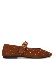 Tommy Hilfiger Baleriny Th Buckle Suede Stud Ballerina FW0FW09666 Brązowy. Brązowe baleriny Tommy Hilfiger, bez wzorów, ze skóry, bez obcasa, bez zapięcia. Za 569.99 zł.