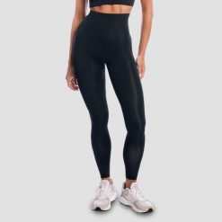 Legginsy damskie fitness z wysoką talią czarne Aura. Czarne legginsy GYMBEAM, bez wzorów, z elastanu. Za 127.90 zł.