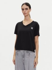 HUGO T-Shirt Nika_T-Shirt 50540046 Czarny Regular Fit. Czarne t-shirty Hugo, xl, bez wzorów, z bawełny, bez kołnierzyka, bez ramiączek. Za 159.99 zł.