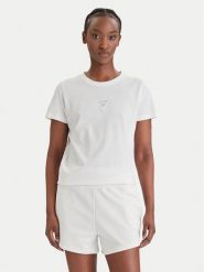 Guess T-Shirt W6GI10 K3025 Biały Regular Fit. Białe t-shirty Guess, xxl, z aplikacjami, z bawełny, bez kołnierzyka, bez ramiączek. Za 209.99 zł.