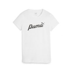 Damska koszulka ESS+ Script PUMA White. Białe t-shirty sportowe Puma, m, bez wzorów, z bawełny, bez ramiączek, na jogę i pilates. Za 157.00 zł.