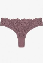 Fioletowe Koronkowe Majtki Stringi z Bawełny Venalora. Fioletowe stringi Born2be, bez wzorów, z bawełny. Za 9.99 zł.