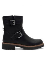 Clara Barson Botki NOLA WS6207-05 Czarny. Czarne botki Clara Barson, bez wzorów, z tworzywa sztucznego, bez obcasa, na płaskiej podeszwie, bez zapięcia. Za 169.99 zł.