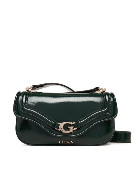 Guess Torebka Dea Mini HWTG79 93790 Zielony. Zielone listonoszki Guess, z aplikacjami, ze skóry, bez dodatków. Za 281.99 zł.