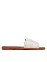 Tommy Hilfiger Klapki Webbing Mule FW0FW08421 Biały. Białe klapki Tommy Hilfiger, bez wzorów, z materiału, bez obcasa, bez zapięcia. Za 289.99 zł.