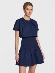 Silvian Heach Sukienka codzienna GPP23465VE Granatowy Regular Fit. Niebieskie sukienki Silvian Heach, na co dzień, bez wzorów, z bawełny, bez kołnierzyka, bez ramiączek, proste. Za 399.99 zł.