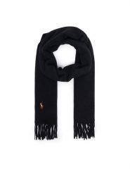 Polo Ralph Lauren Szal 449891308001 Czarny. Czarne szaliki i kominy Polo Ralph Lauren, bez wzorów, z wełny. Za 599.99 zł.