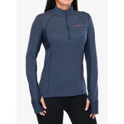 Bluza do biegania damska La Sportiva Swift Long Sleeve. Niebieskie bluzy La Sportiva, bez wzorów, bez ramiączek, bez kaptura. Za 362.99 zł.