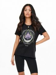 ONLY T-Shirt 15215721 Czarny Regular Fit. Czarne t-shirty ONLY, xl, bez wzorów, z bawełny, bez kołnierzyka, bez ramiączek. Za 79.99 zł.