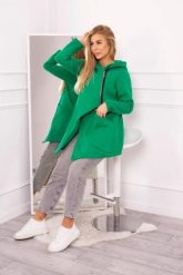 Bluza ocieplana z asymetrycznym suwakiem jasno zielona. Zielone bluzy KESI, l, bez wzorów, z bawełny, bez ramiączek, bez kaptura. Za 238.37 zł.