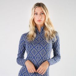 Bluza termoaktywna Woolona Venus z Długim Rękawem 100% Merino. Niebieskie bielizna termoaktywna damska WOOLONA, m, bez wzorów, z wełny, bez kaptura, trekkingowe. W wyprzedaży za 330.00 zł.