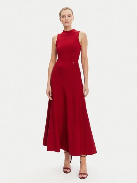 Guess Sukienka dzianinowa W5YK0S Z0241 Bordowy Regular Fit. Czerwone sukienki Guess, l, z aplikacjami, z dzianiny, bez kołnierzyka, bez ramiączek. Za 469.99 zł.