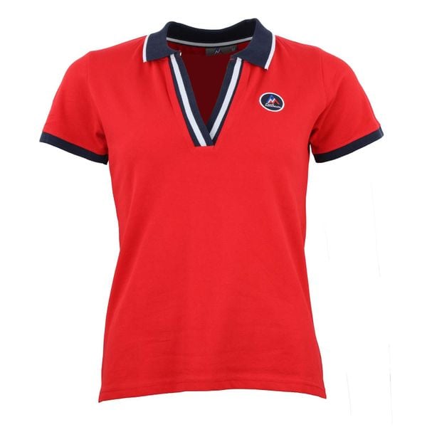 Damska koszulka polo Peak Mountain Asfalte. Czerwone t-shirty sportowe Peak Mountain, bez wzorów, bez ramiączek. W wyprzedaży za 108.70 zł.