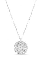 Eclat d'Argent Srebrny naszyjnik z zawieszką - dł. 39 cm rozmiar: onesize. Szare naszyjniki Eclat d'Argent, z materiału, srebrne. Za 122.38 zł.