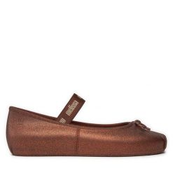 Baleriny Melissa. Brązowe baleriny Melissa, bez wzorów, bez obcasa, bez zapięcia. Za 349.99 zł.