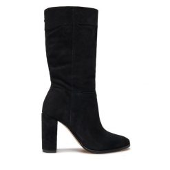 Kozaki LAUREN RALPH LAUREN. Czarne kozaki Lauren Ralph Lauren, bez wzorów, bez obcasa, na słupku, bez zapięcia. Za 1,079.00 zł.