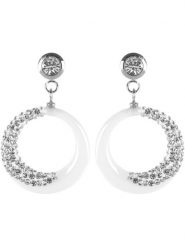 MENTHE À L'O Kolczyki-wkrętki z kryształami rozmiar: onesize. Białe kolczyki MENTHE À L'O, z kryształem, ceramiczne. Za 170.07 zł.