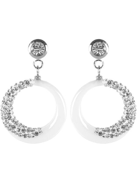 MENTHE À L'O Kolczyki-wkrętki z kryształami rozmiar: onesize. Białe kolczyki MENTHE À L'O, z kryształem, ceramiczne. Za 183.15 zł.