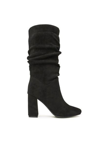 Jenny Fairy Kozaki LS5840-04 Czarny. Czarne kozaki Jenny Fairy, bez wzorów, z lycry, bez obcasa, na słupku, bez zapięcia. Za 199.99 zł.