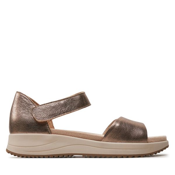 Sandały Caprice. Brązowe sandały Caprice, bez wzorów, bez obcasa, na płaskiej podeszwie, bez zapięcia. Za 172.99 zł.