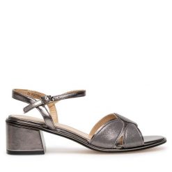 Sandały Lasocki. Szare sandały Lasocki, bez wzorów, bez obcasa, na słupku, bez zapięcia. Za 229.99 zł.