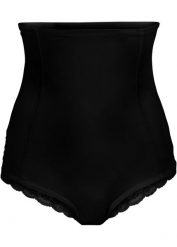 Figi panty shape z koronką, silny stopień modelowania sylwetki. Czarne bielizna modelująca bonprix, bez wzorów, z koronki. Za 72.99 zł.