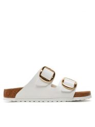 Birkenstock Klapki Arizona Bb Bf 1019818 Biały. Białe klapki Birkenstock, bez wzorów, ze skóry, bez obcasa, bez zapięcia. Za 399.99 zł.
