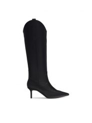 Nine West Kowbojki ZARIYA 909001 Czarny. Czarne kozaki Nine West, bez wzorów, ze skóry, bez obcasa, na szpilce, bez zapięcia. Za 329.99 zł.