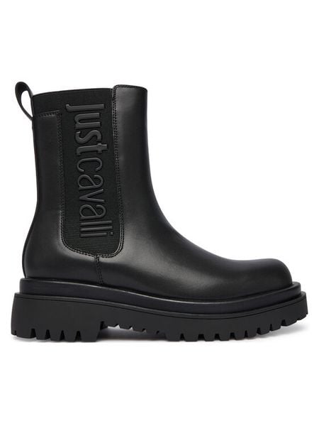 Just Cavalli Sztyblety 79RA3S96 ZSD74 Czarny. Czarne botki Just Cavalli, bez wzorów, ze skóry, bez obcasa, na płaskiej podeszwie, bez zapięcia. Za 719.99 zł.
