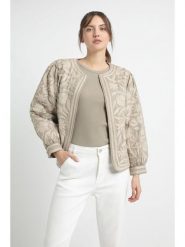 Josephine & Co Kurtka przejściowa "Daaf" w kolorze oliwkowo-kremowym rozmiar: 38. Brązowe kurtki Josephine & Co, bez wzorów, z bawełny, bez kaptura. Za 347.99 zł.