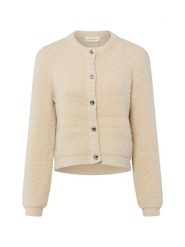 Msch Copenhagen Kardigan damski z wełną i alpaką - MSCHNerida Kobiety Sztuczne włókno beżowy jednolity, XS/S. Brązowe swetry MSCH Copenhagen, s, bez wzorów, z wełny, eleganckie, bez ramiączek. Za 549.95 zł.
